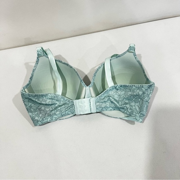 Warner's Bra Mint Green Floral Size 38D Full-Coverage Underwire Lightly Lined - Picture 4 of 11